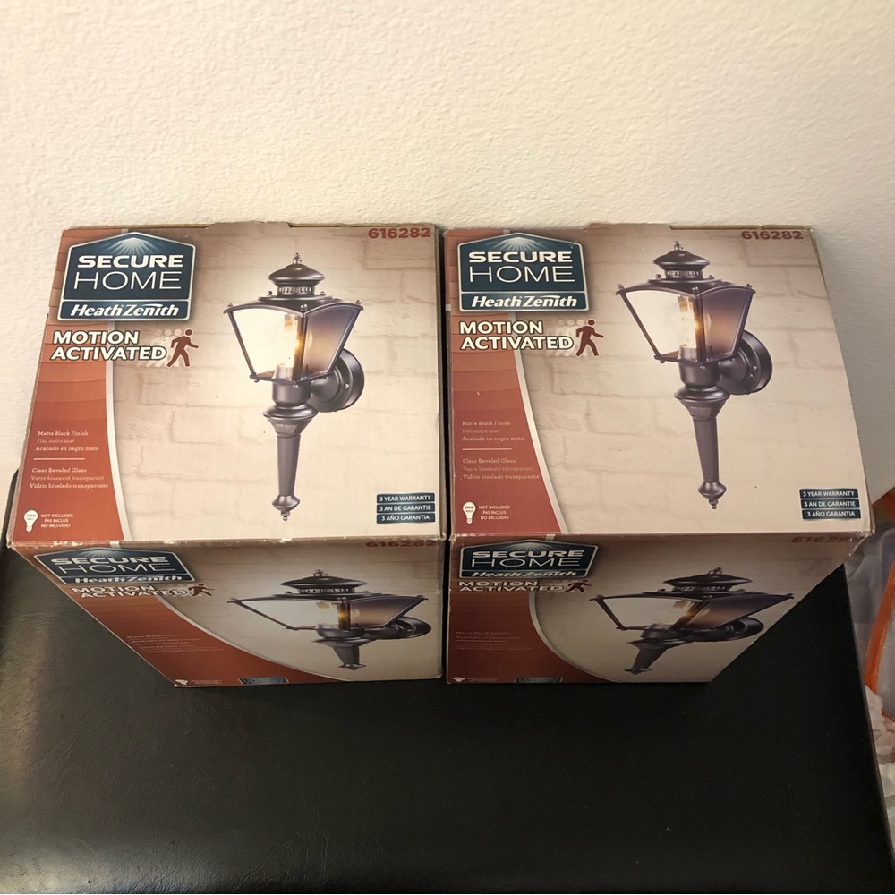 Secure Home 1-Light 16.5-in Matte Black Motion Sensor Outdoor Wall Light 2 Pack - Picture 4 of 7